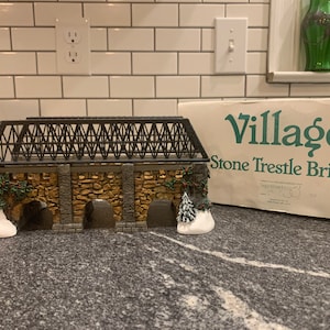 Dept 56: Village Stone Trestle Bridge, The Original Snow Village, Department 56, Retired, Vintage Snow Village, Vintage Department 56