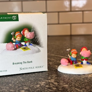 Dept 56:  Breaking the Bank, North Pole, Department 56, Village Accessory, Holiday Accessory, Village Decor, Holiday Decor