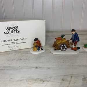 Dept 56: oogstzaadkar, set van 3, New England Village, Department 56, gepensioneerd, vintage accessoire, vintage decor