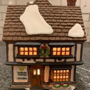 Dept 56: Tutbury Printer, Dickens Village, Department 56, RETIRED DEPT 56, lighted house