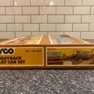 Tyco Piggyback Flat Car Set Vintage HO Scale Model Train Complete With ...