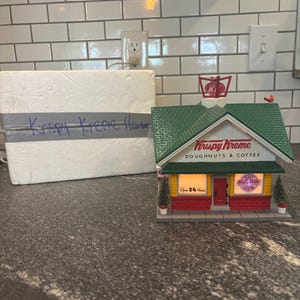 Department 56 Krispy Kreme Doughnut Shop: Snow Village Lighted House