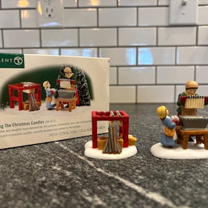 Department 56 &quot;Making the Christmas Candles&quot; Village Scene Accessory - New England Village