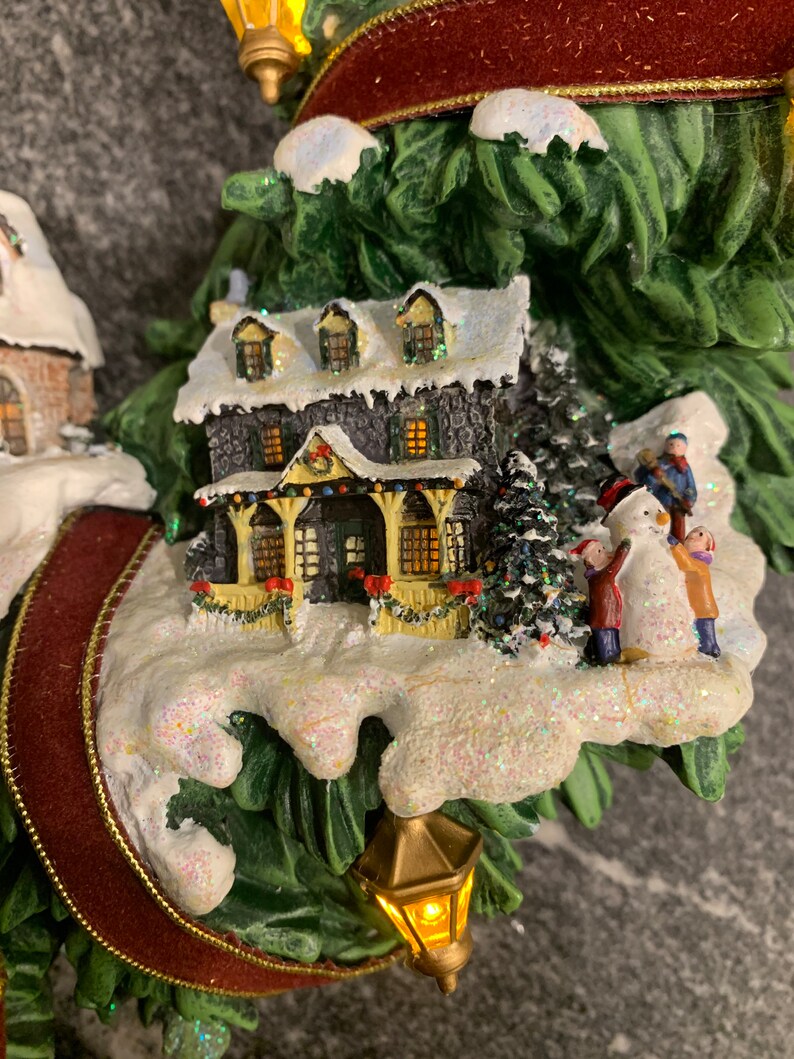 Thomas Kinkade Christmas Village Wreath 