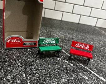 Coca Cola Town Square Collection Park Bench - Vintage Christmas Village Decor