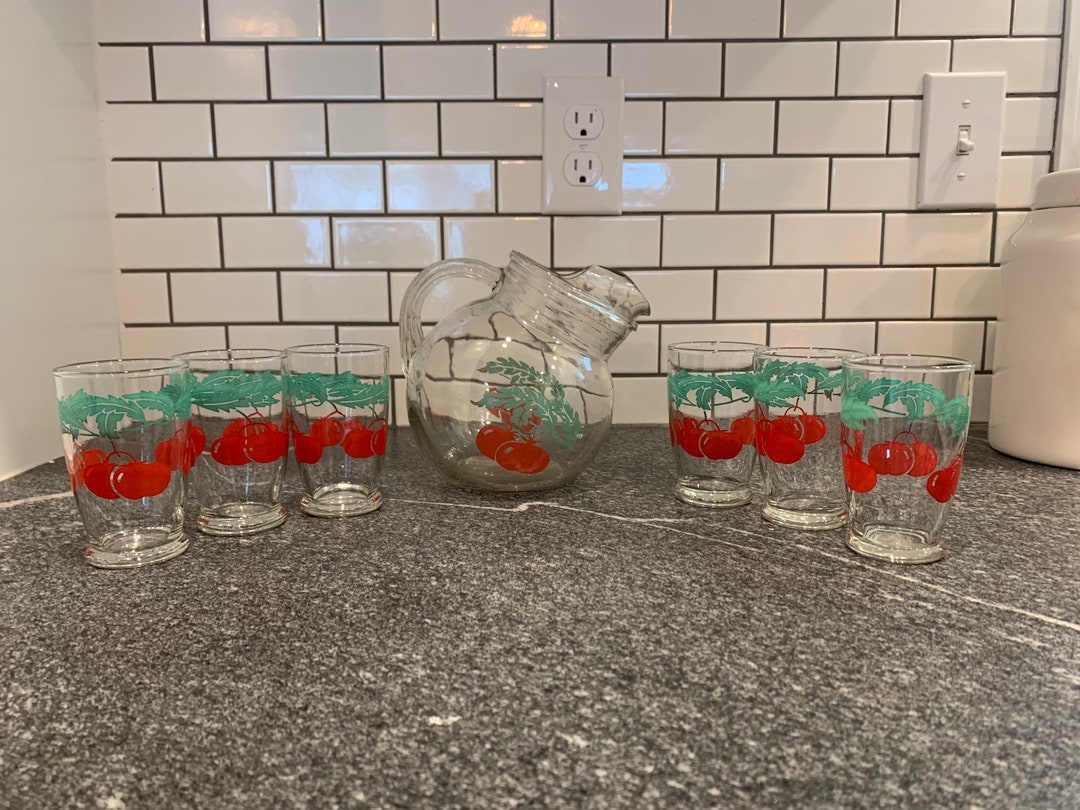 Vintage Mid Century Bloody Mary Pitcher With 6 Glasses Etsy