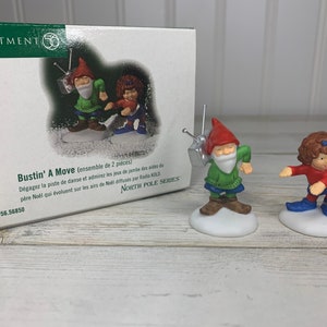 Dept 56: Bustin&#39; A Move, set of 2, North Pole Series, Department 56, Retired, Retired Accessory, Retired North Pole, Retired Dept 56