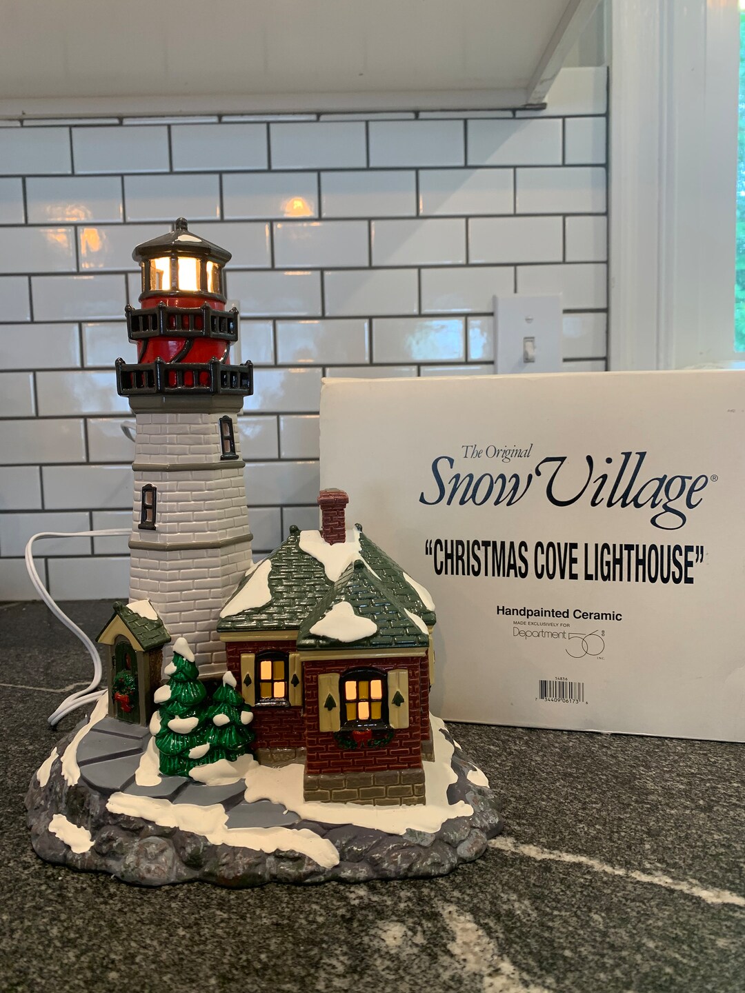 Dept 56 Christmas Cove Lighthouse Original Snow Village Etsy