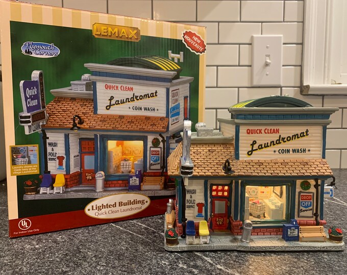 Lemax Quick Clean Laundromat Miniature Village Laundromat Etsy