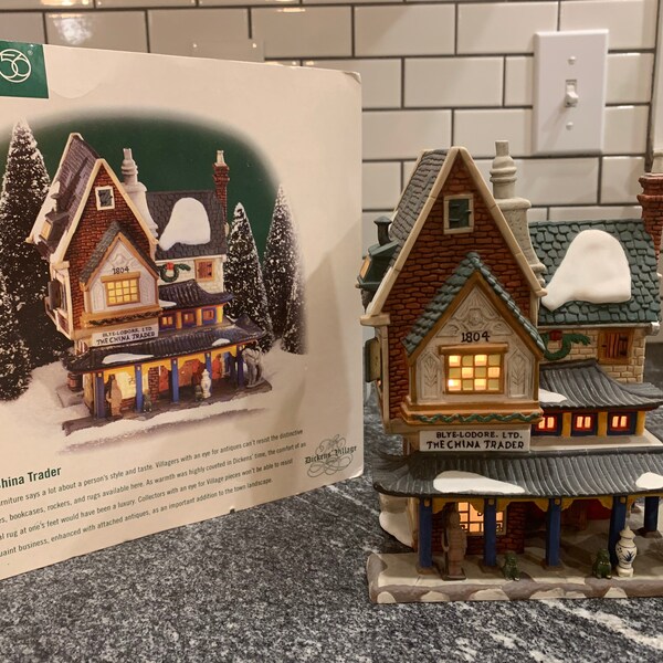 Dept 56: The China Trader, Dickens Village Series, Department 56, Retired, Lighted House, Vintage House, Vintage Decor