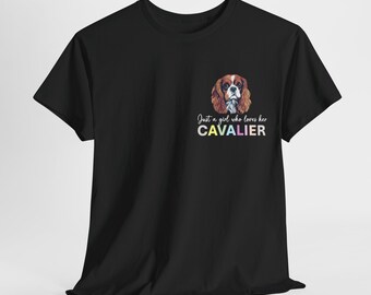 Cavalier King Charles Spaniel Gift - Unisex Cotton T Shirt (Tee). Ideal for dog walking, Christmas or Birthday gift for Cavalier Owners.