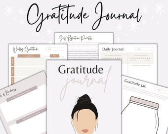 Daily Gratitude Journal Printable | Digital PDF Download Planner | Morning gratitude prompts | Self Care Mindfulness Journal Workbook