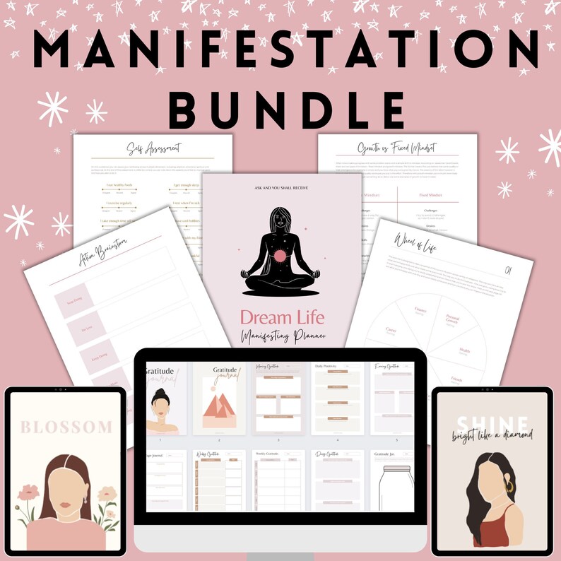 Manifestation Bundle  Mindfulness Journal  Best Self image 1