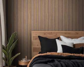Papel pintado | Paneles de pared autoadhesivos, imitación madera, marrón | Lámina adhesiva escandinava para muebles, 6 m x 0,53 m
