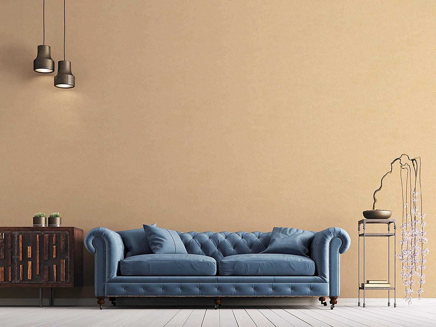 Wallpaper Beige Uni Modern Beige Wallpaper Living Room Bedroom Etsy UK