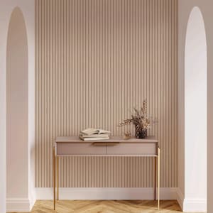 Self-adhesive wallpaper, beige wood look, Scandinavian wood panels for walls and furniture, 6.00 x 0.53 m