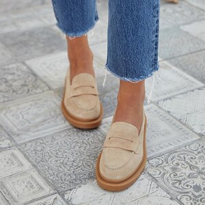 Beige loafers women online