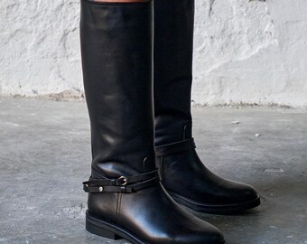 Black riding style boots uk discount