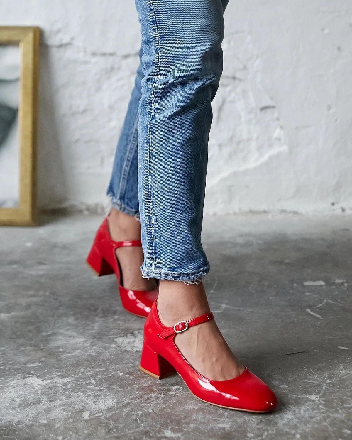 Burgundy Mary Jane Shoes,block Heel Sandals,medium Heel,mary Jane