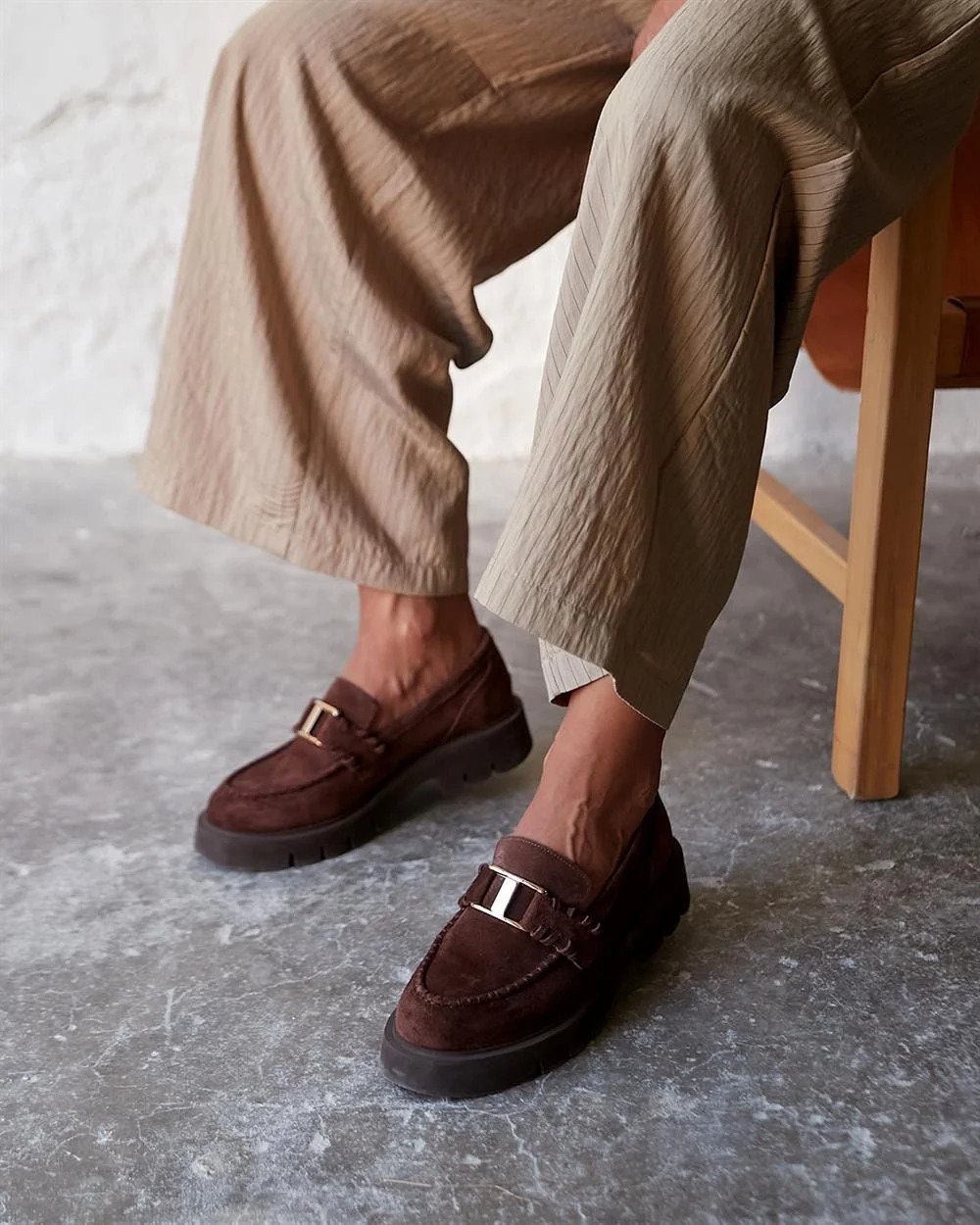 suede black loafers womens