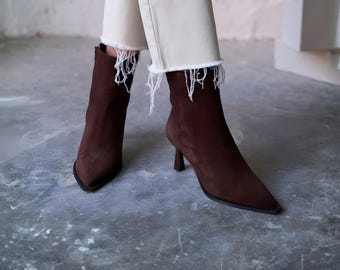 Bottines Femme Talon Pointu - Style Western - Cuir Ou Simili - Pour Automne/hiver - Grandes Tailles Disponibles - 3