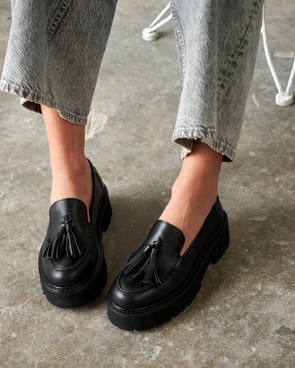 Womens Brown Leather Heeled Oxfords UK