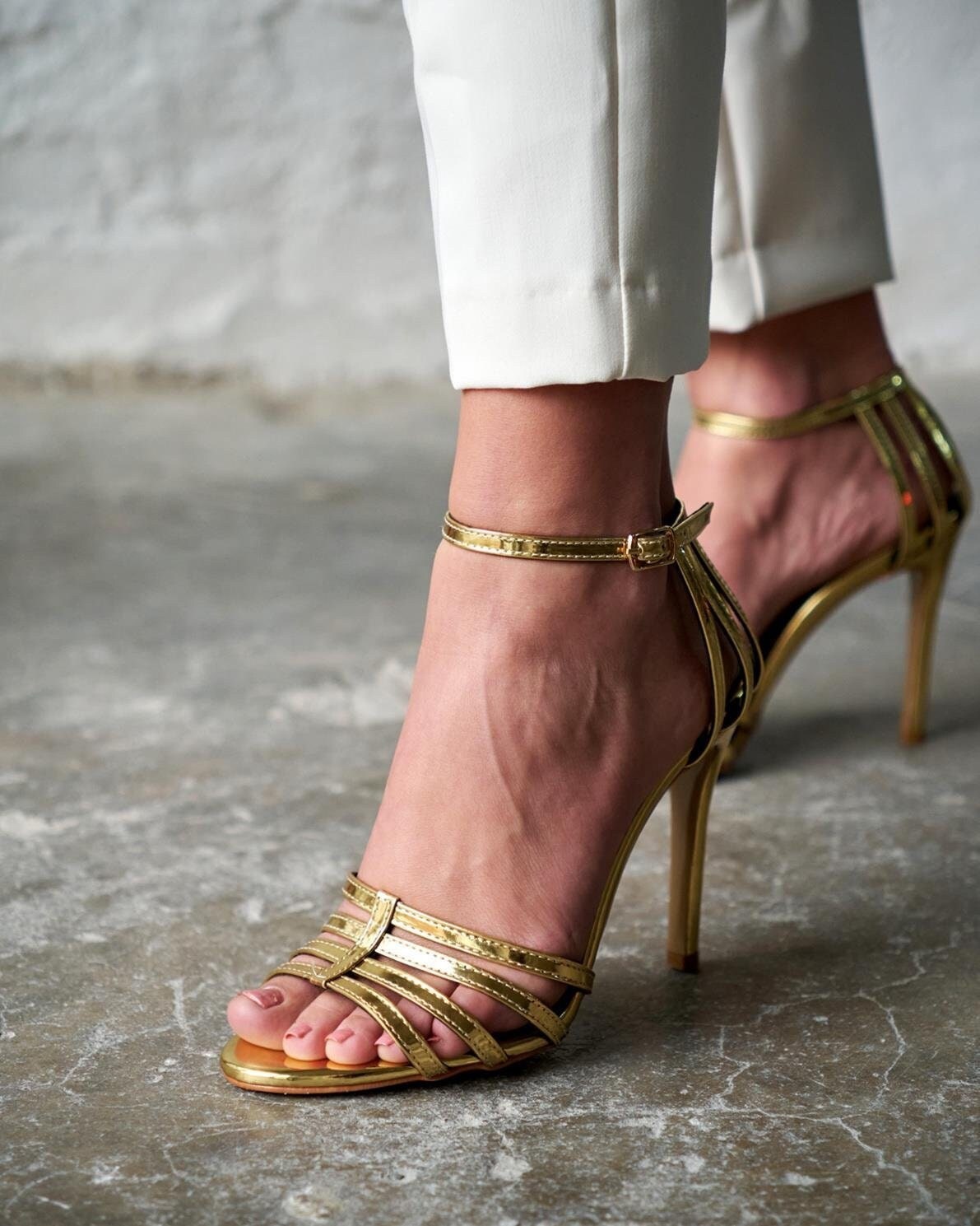 Metallic gold heels Etsy Mexico