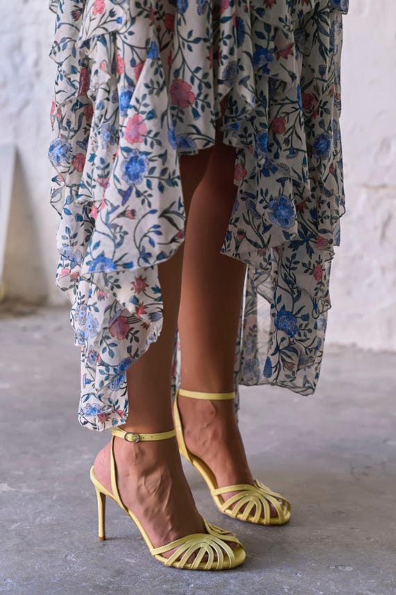 Tacón Zalando Sandalias Amarillas Tacones Sandalias Negras Mujer