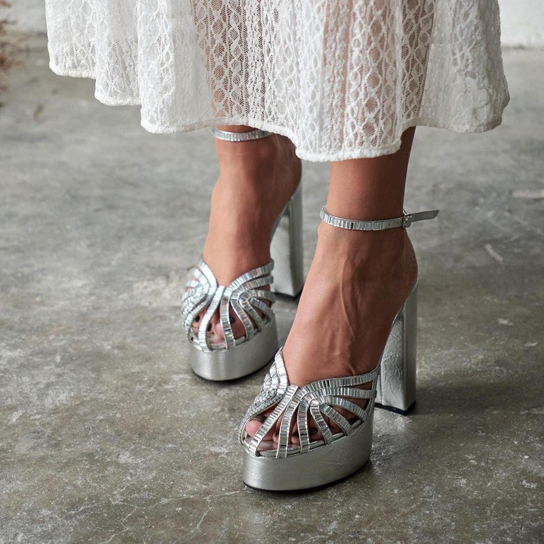 Platform Sandali Metallizzati Sandali Flatform Metallizzati Con - Main Image