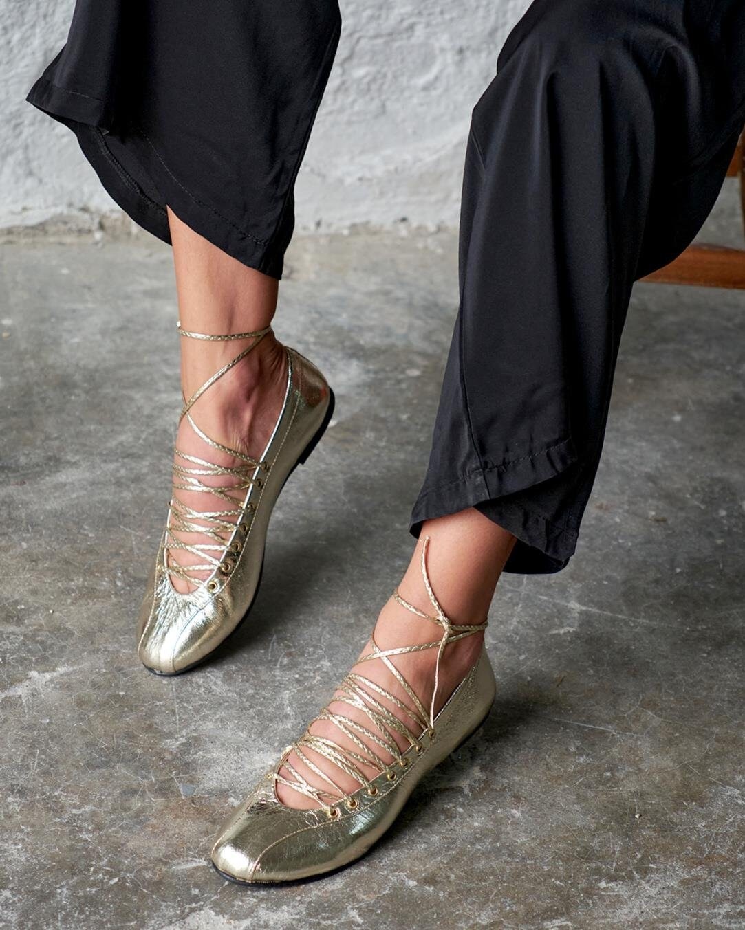 Craftsman Made Leather100% Ballet Shoes (Gold Leaf)