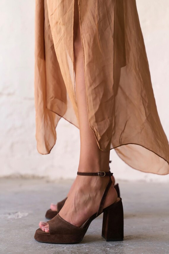 Women's Dressy Chunky Heel Sandals – 2" Block Heel, Slingback Strappy Design, Soft Leather & Adjustable Buckle