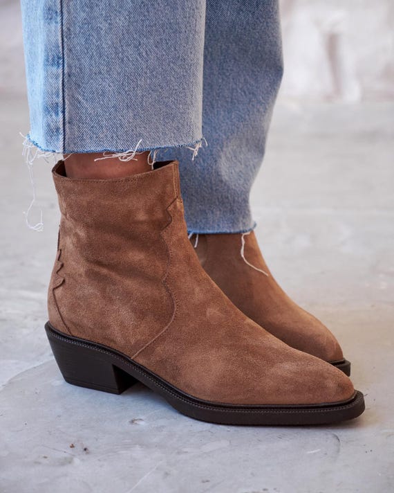 Wildleder Stiefel Kombinieren Herbst Stiefel Braun Braune