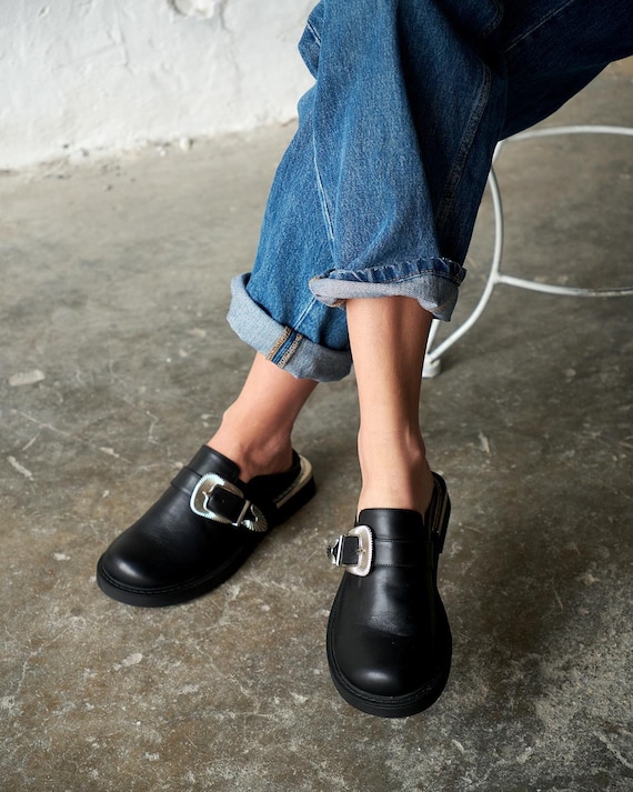 CAMINANDO　BUCKLE CLOG MULES　BLACK size37 Caminando/ BUCKLE CLOG MULES Buckle clog mules black Size