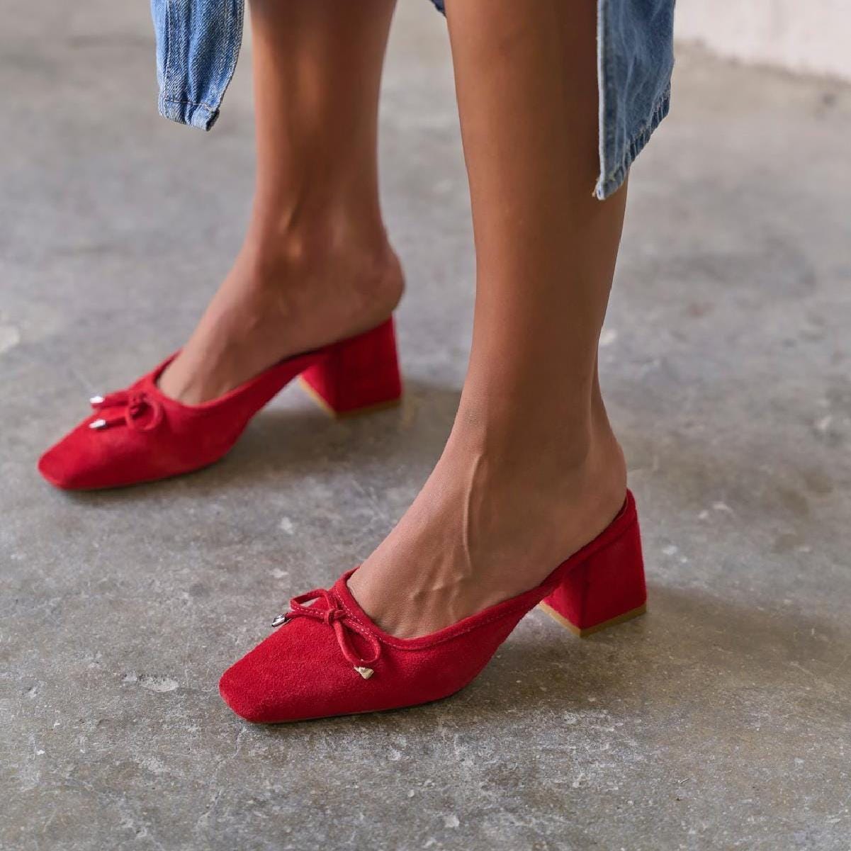 Red Sling Back Shoes