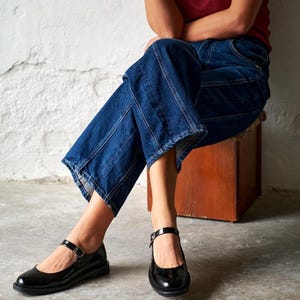 SMALL SQUARE HEAD MARY JANE SANDAL BLACK CALFSKIN