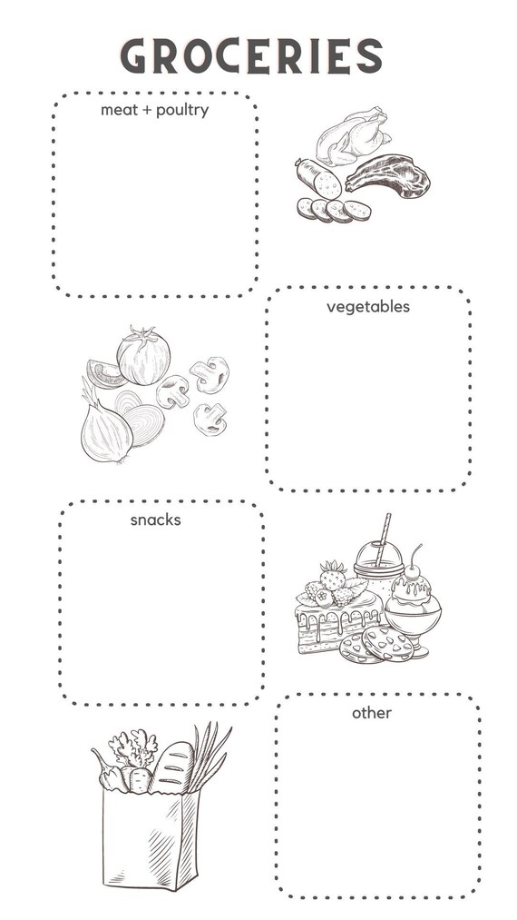 Simple Printable Grocery List | Etsy