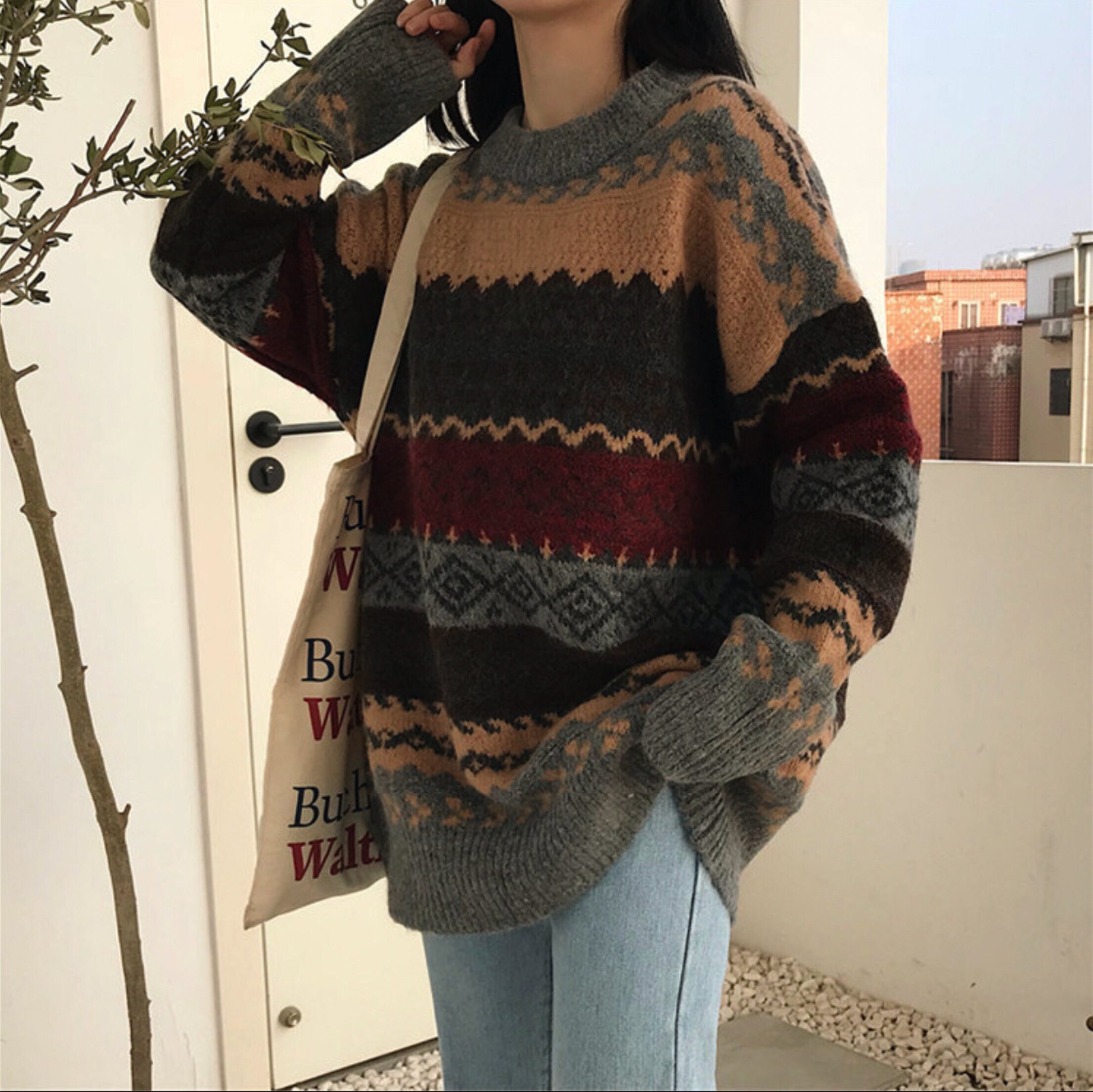 Grandpa Sweater Chunky Aesthetic Oversized Vintage Sweater Etsy UK