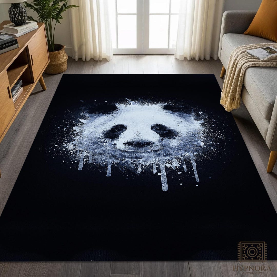 Real Panda Rug Graffiti Panda Area Rug, Modern Abstract Home Decor - Etsy