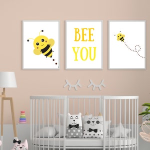 Bee You Wall Art For Nursery, Bee Wall Poster, Bumble Bee Wall Art, Digital Download
