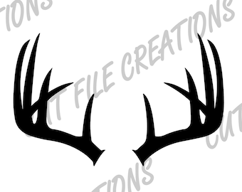 Deer Antlers Silhouette SVG, Mule Deer Horns (Digital File)