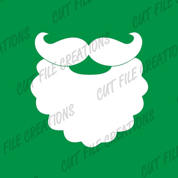 Santa Beard SVG, Beard and Mustache PNG, Christmas svg, cut file for cricut, silhouette, glowforge, sublimation file, Digital Download