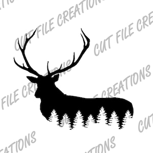 Elk SVG, Elk Silhouette SVG, Cut files for cricut, Sublimation download, Bull Elk, Antlers svg, Hunter SVG, Hunting Svg, Outdoorsman