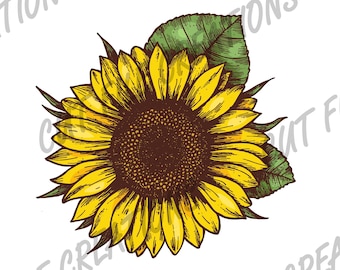 Sunflower PNG, Sublimation T-Shirt Design