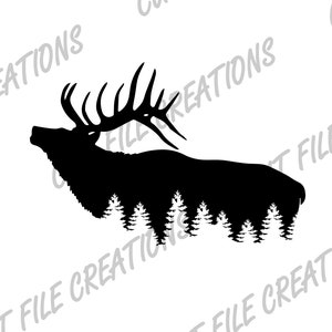Elk SVG, Elk Silhouette SVG, Fichiers coupés pour cricut, Téléchargement sublimation, Bull Elk, Antlers svg, Hunter SVG, Hunting Svg, Outdoorsman