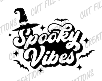 Spooky Vibes Halloween SVG, Funny Shirt Design (PDF, PNG)