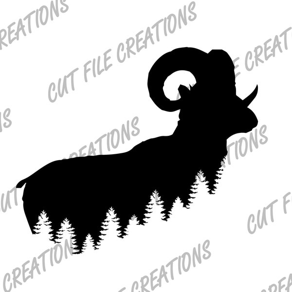 Big Horn Sheep SVG, Rocky Mountain Bighorn Sheep SVG, Fichiers coupés pour cricut, Téléchargement de sublimation, Antlers svg, Hunter SVG, Hunting Svg