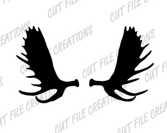 Archivos SVG de astas de alce, siluetas de alce macho para cortar (descarga digital)