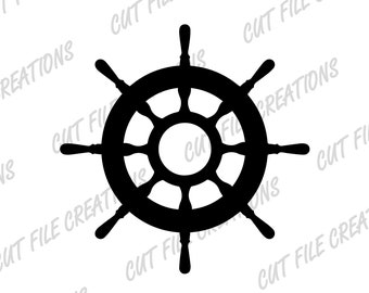 Ships Helm SVG, Nautical Cut File (Digital Download)