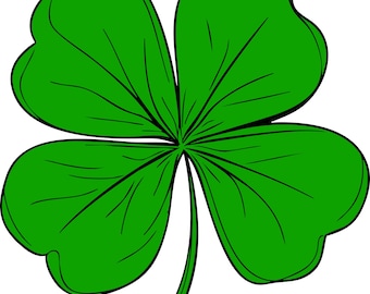 Four Leaf Clover SVG, 4 leaf Clover PNG, St Patricks day svg, cut file for cricut, Realistic, sublimation file, Transparent Background PNG