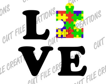 Archivos de corte SVG (png, eps, dxf) de concienciación sobre el autismo